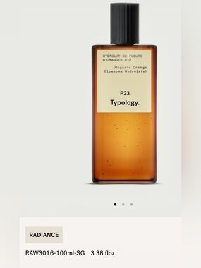Typology. P23 Organic Orange Blossoms Hydrolate - Amber Bottle/SEALED! NEW!